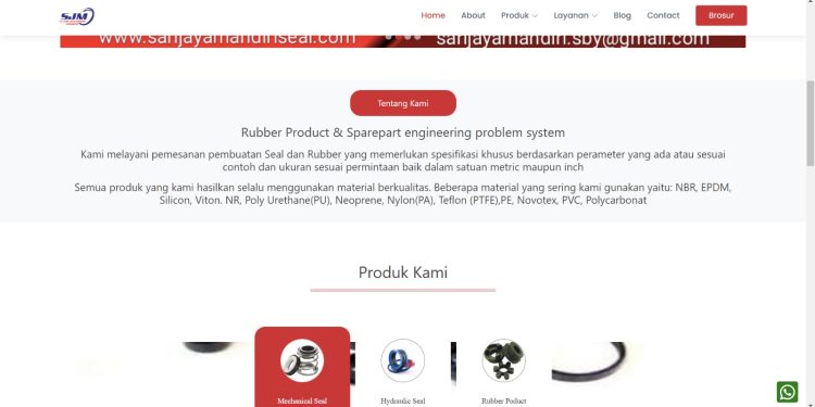 Tampilan index pada template bengkel bubut